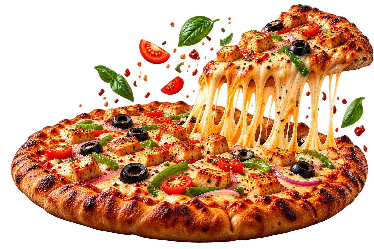 Cheesy Loaded Pizza Slice with Toppings