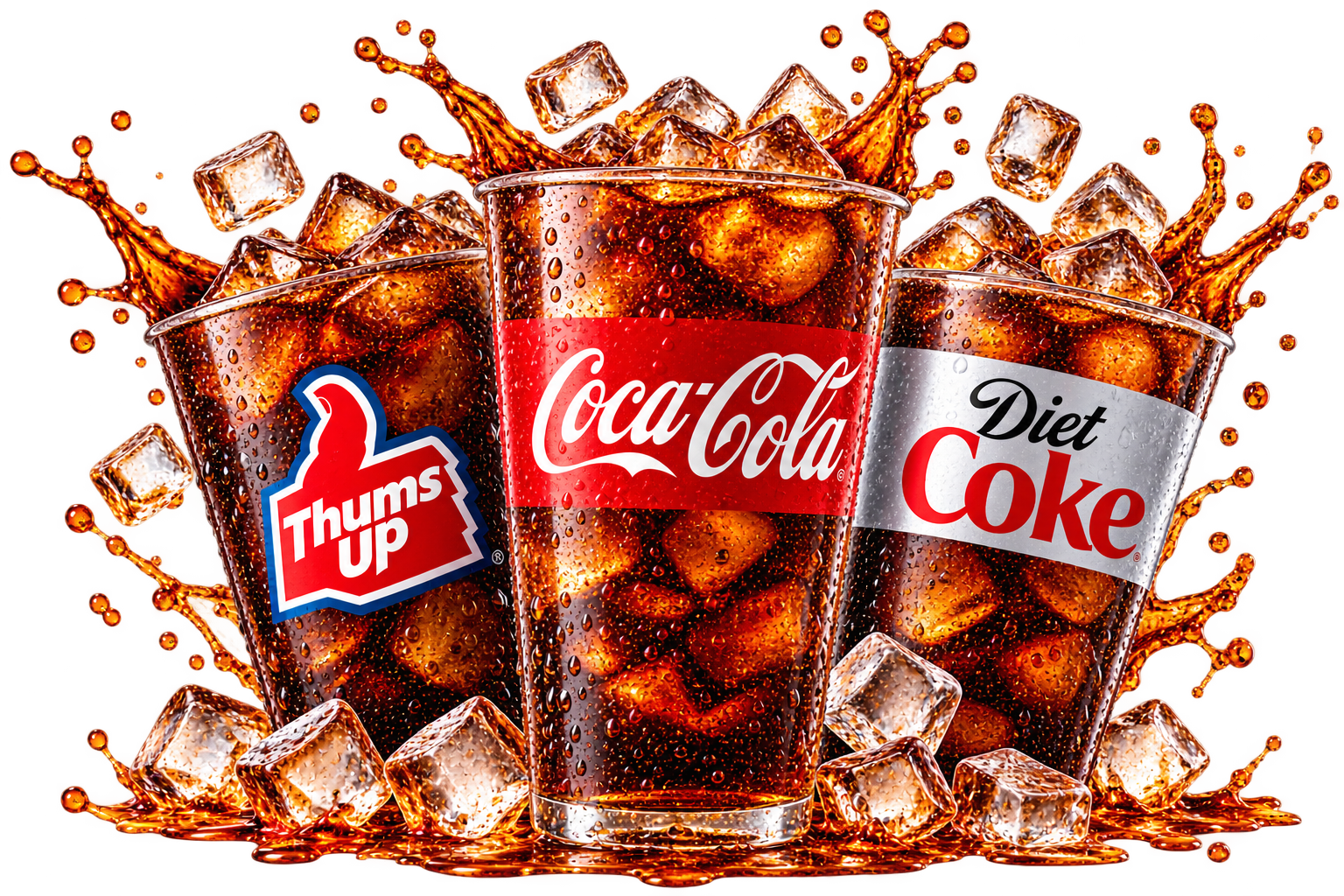 Dynamic Branded Cola Splash Trio